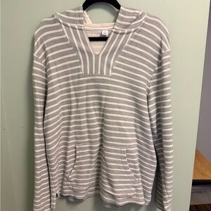 Old Navy Gray and White Striped Sweater